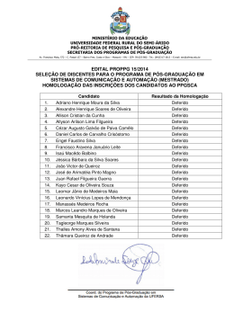 Homologa&ccedil;&atilde;o das Inscri&ccedil;&otilde;es