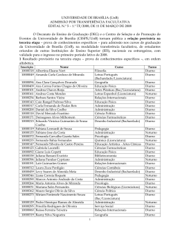 Edital n&deg; 5 - Rela&ccedil;&atilde;o provis&oacute;ria na terceira etapa prova de