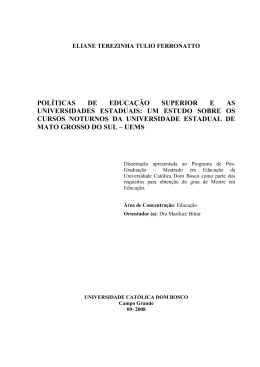 pol&iacute;ticas de educa&ccedil;&atilde;o superior e as universidades estaduais