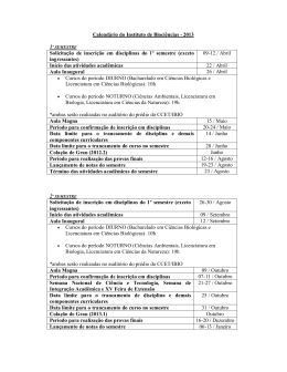 Calendário do Instituto de Biociências