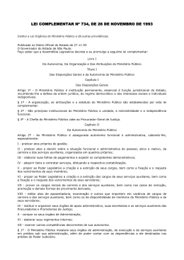Lei Org&acirc;nica do Minist&eacute;rio P&uacute;blico do Estado de S&atilde;o Paulo