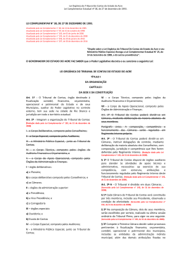 Lei Org&acirc;nica - Tribunal de Contas do Estado do Acre