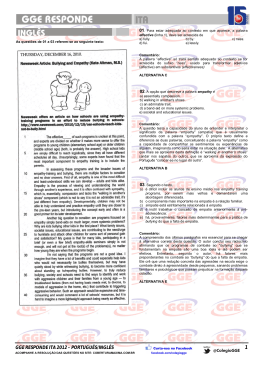 GGE RESPONDE ITA 2012 &ndash; PORTUGU&Ecirc;S/INGL&Ecirc;S