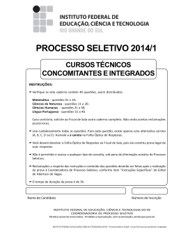 Cursos T&eacute;cnicos Concomitantes e Integrados
