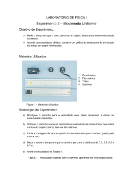 Experimento 2 &ndash; Movimento Uniforme