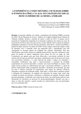 a experi&ecirc;ncia como m&eacute;todo: um olhar sobre o ensino da