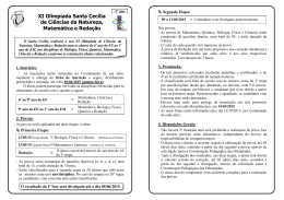 Informativo Olimp&iacute;adas - 1&ordm; ano EM