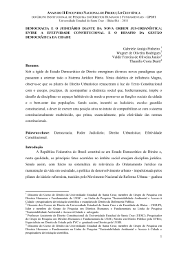 democracia e o judici&aacute;rio diante da nova ordem jus