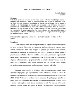 pesquisar &eacute; pronunciar o mundo