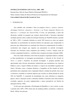 Instru&ccedil;&atilde;o feminina em Natal - Sociedade Brasileira de Hist&oacute;ria da