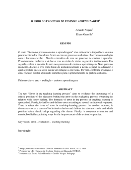 O erro no processo ensino e apre