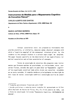 Instrumentos de Medida para o Mapeamento Cognitiva de