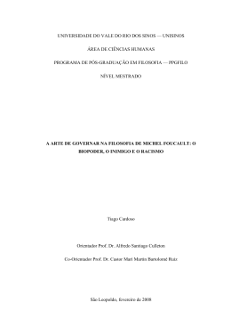 A arte de governar na filosofia de Michel Foucault