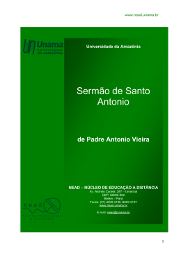 Serm&atilde;o de Santo Antonio - Disciplina
