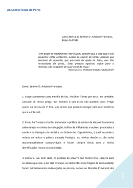 Ao Senhor Bispo do Porto