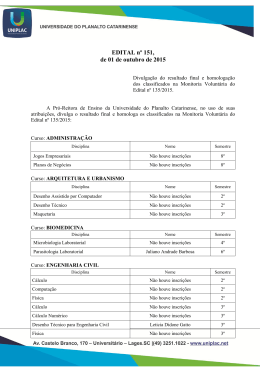 Resultado Final e Homologa&ccedil;&atilde;o dos classificados na