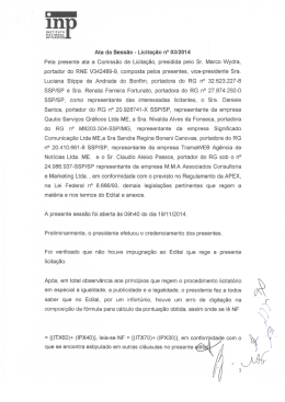 Ata - 2ª Sessão - Licitação - Serviços de Comunicação e
