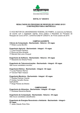 Edital 265/2014 - Resultado Reop&ccedil;&atilde;o de Curso 2015/1