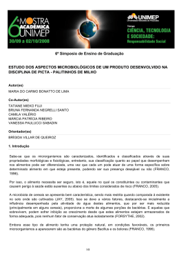 Estudo Dos Aspectos Microbiol&oacute;gicos De Um Produto