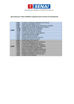 lista de aprovados por ordem alfabética