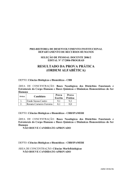 RESULTADO DA PROVA PR&Aacute;TICA (ORDEM ALFAB&Eacute;TICA)