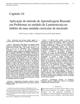 Aplica&ccedil;&atilde;o do m&eacute;todo de Aprendizagem Baseada em Problemas no