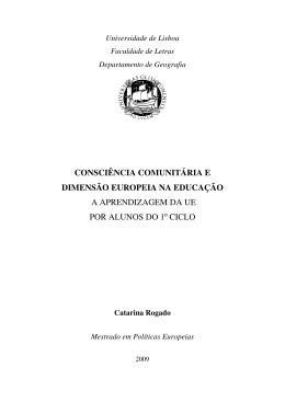 consciência comunitária e dimensão europeia na educação a