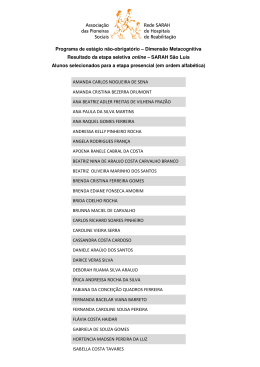 Resultado da etapa seletiva online