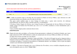 JNM – Saúdo em primeiro lugar os Ouvintes das sete