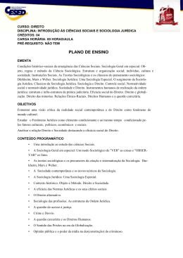 Introdu&ccedil;&atilde;o as Ci&ecirc;ncias Sociais e Sociologia Jur&iacute;dica