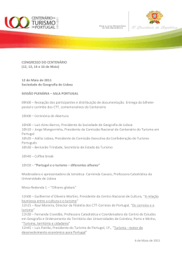 CONGRESSO DO CENTEN&Aacute;RIO - Sociedade de Geografia de Lisboa