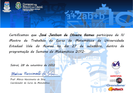 Certificamos que José Janilson de Oliveira Gomes participou da IV