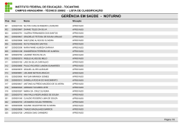 GER&Ecirc;NCIA EM SA&Uacute;DE - NOTURNO