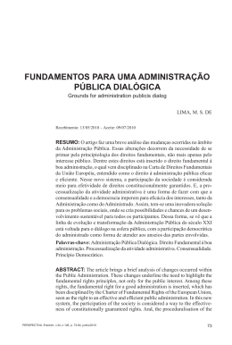 fundamentos para uma administra&ccedil;&atilde;o p&uacute;blica dial&oacute;gica