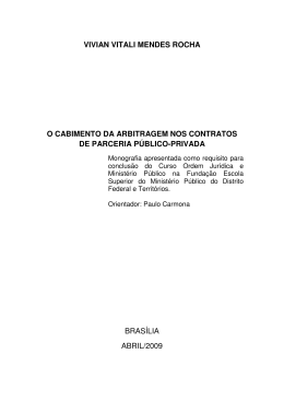 vivian vitali mendes rocha o cabimento da arbitragem nos