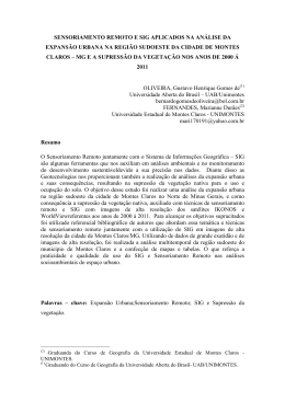 sensoriamento remoto montes claros