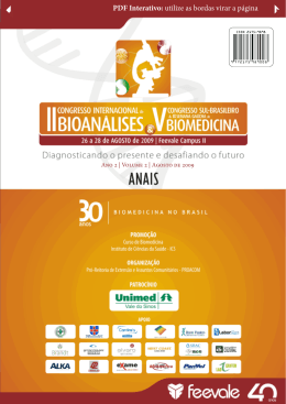 II Congresso Internacional de Bioan&aacute;lises