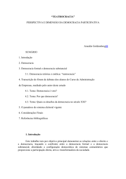 &ldquo;TEATROCRACIA&rdquo; PERSPECTIVA E DIMENS&Atilde;O DA