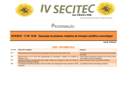 Programação-Exposição posteres IV Secitec
