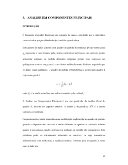 3. AN&Aacute;LISE EM COMPONENTES PRINCIPAIS