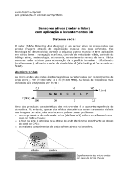 Sensores ativos (radar e lidar) - UNESP : Campus de Presidente