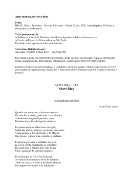 ALMA INQUIETA Olavo Bilac