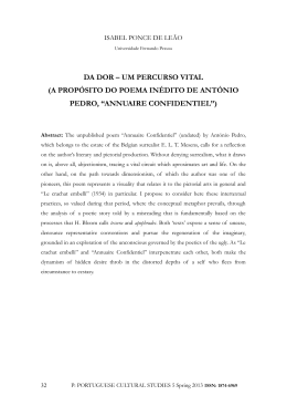 a prop&oacute;sito do poema in&eacute;dito de ant&oacute;nio pedro, &ldquo;annuaire