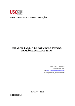 Entalpia Padr&atilde;o de Forma&ccedil;&atilde;o, Entalpia Zero e