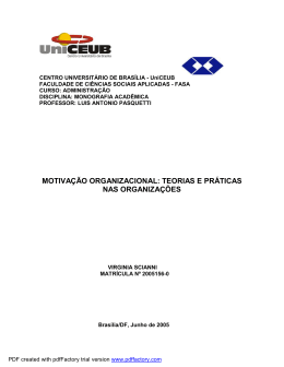 motivação organizacional: teorias e práticas nas