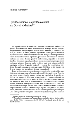 Quest&atilde;o nacional e quest&atilde;o colonial em Oliveira Martins**