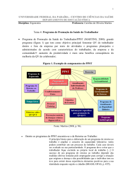 Programa de Promo&ccedil;&atilde;o da Sa&uacute;de do Trabalhador &bull; Pro