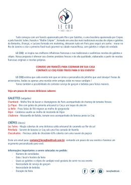 Informa&ccedil;&otilde;es para eventos