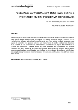 `VERDADE` ou `VERDADES`? (OU) PAUL VEYNE E