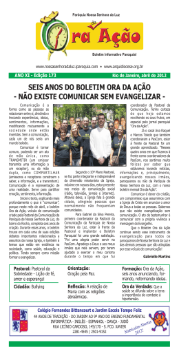 SEIS ANOS DO BOLETIM ORA DA A&Ccedil;&Atilde;O